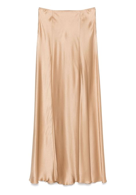 Gonna lunga in raso in beige Alberta Ferretti - donna